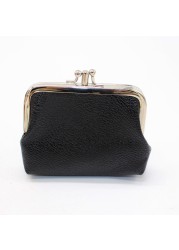 PU Leather Pocket Money Wallet Buckle Coin Purse Candy Color Card Holder Simple Double Layer Small Wallet Gift for Women Girls