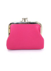 PU Leather Pocket Money Wallet Buckle Coin Purse Candy Color Card Holder Simple Double Layer Small Wallet Gift for Women Girls