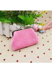 PU Leather Pocket Money Wallet Buckle Coin Purse Candy Color Card Holder Simple Double Layer Small Wallet Gift for Women Girls