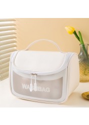 Cosmetic Storage Bag PVC Waterproof Large Capacity Portable Bag Zipper Clear Makeup Bags Travel Pouch Transparent Toiletry Bag