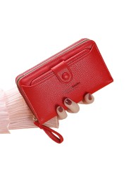 Brand Yellow Women Wallet Soft PU Leather Female Small Purse Hasp Card Holder Coin Short Wallets Slim Small Purse Zipper Keychain