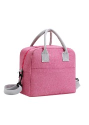 1pc Fresh Cooler Bags Waterproof Nylon Portable Zipper Thermal Lunch Bag Oxford Bags For Women Convenient Lunch Box Carrying Food Bags