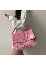 Xiuya Casual Women Shoulder Bag 2022 Spring Simple Large Capacity PU Leather Tote Bag For Women Large Female Handbags With Chain