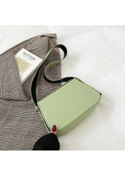 Fashion PU Women Underarm Bags Solid Color Ladies Shoulder Bag Lady Clutch Quality PU Leather Luxury Simple Shoulder Bag