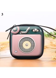 Creative Retro Personalized Small Coin Wallet Purse Kids Headphone Bag Box Coin Purse Women Retro Tape Camera Tin Bag