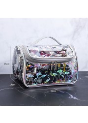 Net red transparent simple waterproof large capacity fitness wash bath bag cosmetic bag summer beach bags trend for women 2022