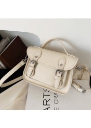 Vintage Messenger Bag Women Buckle Flap Small Shoulder Bag Luxury Brand Crossbody Bag PU Leather New Designer Female Bag