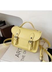 Vintage Messenger Bag Women Buckle Flap Small Shoulder Bag Luxury Brand Crossbody Bag PU Leather New Designer Female Bag