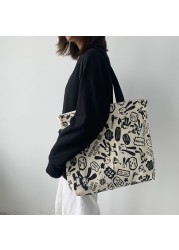 Xierya Canvas Bag Female Large Capacity Student Bag Canvas Bag Shoulder Bag New Fashionable Clothes Bag Women Tote Bag Chinese Style