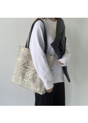 Xierya Canvas Bag Female Large Capacity Student Bag Canvas Bag Shoulder Bag New Fashionable Clothes Bag Women Tote Bag Chinese Style