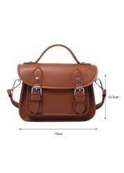 PU Leather Solid Color Flap Messenger Bag Design Lady Casual Flap Crossbody Bag For Women Christmas Gifts