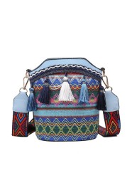 Ethnic Women's Shoulder Bag Knit Tassel Small Crossbody Bag Women Handbag Original Design Postman Bag