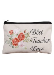 Female cosmetic Toiletry Bag Teacher Appreciation Gifts Teacher Makeup Bag Fashion Cosmetic Pouch Pencil Bag Printing Swanky Bag