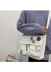 Xierya نساء حقيبة أوراق قماشيّة شباب سيدات موضة حقيبة كتف طالب سعة كبيرة أنثى Crossbody حقائب امرأة حزمة