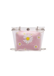 Women Small Small Square Package Transparent PVC Shoulder Bag Sweet Strawberry Designer Messenger Crossbody Clutch Wallet Handbags