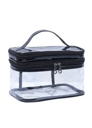 2022 Ladies Transparent Waterproof Cosmetic Bag Female Wash Toilet Bag Organizer Large Capacity PVC Travel Makeup Storage Bag