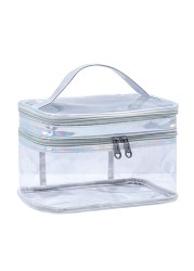 2022 Ladies Transparent Waterproof Cosmetic Bag Female Wash Toilet Bag Organizer Large Capacity PVC Travel Makeup Storage Bag