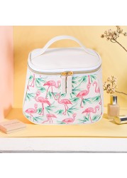 Korean PU leather printing cosmetic bag fashion printing portable female cosmetic large capacity trend retro casual cosmetic bag