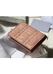 2022 Luxury Brand Lambskin Rhombus Wallet For Women High Quality Coin Purse Female Exquisite Small Wallet