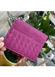 Go Go 100% Leather Credit Card Ultra-thin Brand Business Card Multiple Card Slots Simple Fashion Women Card Bag