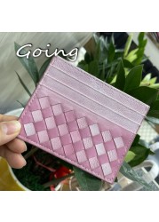 Go Go 100% Leather Credit Card Ultra-thin Brand Business Card Multiple Card Slots Simple Fashion Women Card Bag