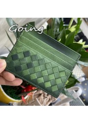 Go Go 100% Leather Credit Card Ultra-thin Brand Business Card Multiple Card Slots Simple Fashion Women Card Bag