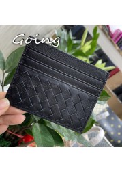 Go Go 100% Leather Credit Card Ultra-thin Brand Business Card Multiple Card Slots Simple Fashion Women Card Bag