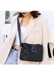 Fashion Women Crossbody Bag Black Soft Nylon Shoulder Bag Patchwork Messenger Bag Small Flap Bags Bolsas Feminina