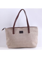 Canvas Women Bag Large Capacity Women Shoulder Bag Female Casual Bags Appliques Portable Shopping Bag Lady Casual Handbag