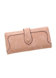 Women's PU Leather Long Clutch Matte Wallet Fashion Lady Multi-pocket Phone Card Holder Wallet Female Casual Solid Handbag Wallet