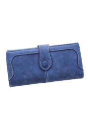 Women's PU Leather Long Clutch Matte Wallet Fashion Lady Multi-pocket Phone Card Holder Wallet Female Casual Solid Handbag Wallet