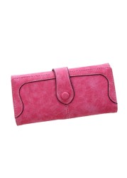 Women's PU Leather Long Clutch Matte Wallet Fashion Lady Multi-pocket Phone Card Holder Wallet Female Casual Solid Handbag Wallet