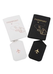 4pcs Mr and Mrs Wedding Luggage Tags Passport Covers Embroidery for Wedding Coupe