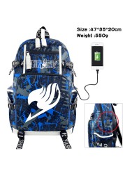 Fairy Tail Anime Backpack Large Capacity School Bag Men Women Multifunctional Laptop Backpack Travel Bag