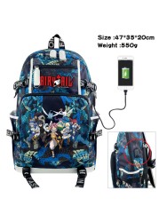 Fairy Tail Anime Backpack Large Capacity School Bag Men Women Multifunctional Laptop Backpack Travel Bag