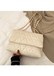 Plaid PU Leather Women Shoulder Bag Chain Strap Crossbody Bags for Women Fashion Designer Handbags Female Messenger Bags