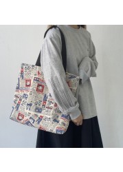 Xierya canvas paper bag female large-capacity bag shoulder bags new student women's tote bag Chinese style симка