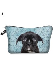 3D Pug Dog Printed Cosmetic Bags Dogs Cute Pattern for Makeup Bag Organizer Necessities Women Travel Woman Small Handbag