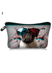 3D Pug Dog Printed Cosmetic Bags Dogs Cute Pattern for Makeup Bag Organizer Necessities Women Travel Woman Small Handbag