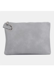 Solid Fashion Handbag Women Clutch Bag Leather Women Envelope Bag Zipper Evening Bag Female Clutches Handbag