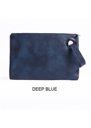 Solid Fashion Handbag Women Clutch Bag Leather Women Envelope Bag Zipper Evening Bag Female Clutches Handbag