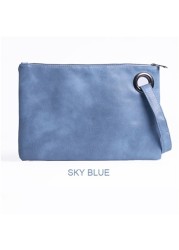 Solid Fashion Handbag Women Clutch Bag Leather Women Envelope Bag Zipper Evening Bag Female Clutches Handbag