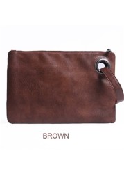 Solid Fashion Handbag Women Clutch Bag Leather Women Envelope Bag Zipper Evening Bag Female Clutches Handbag