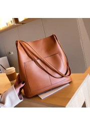 Retro women's shoulder bag luxury handbags women bags designer bucket bag casual large capacity ladies handbags bolsa feminina