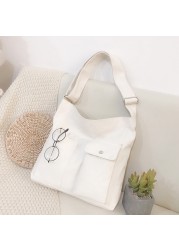 Women Bag 2021 Female Tote Canvas Simple Soft Fashion Messenger Bolsas Quality Shopper Crossbody New Designer Shoulder Bags