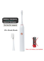 Rechargeable Electric Toothbrush Black White Sonic Oral Hygiene Toothbrush IPX7 Waterproof With Brush Head Replacement Gift