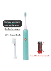 Rechargeable Electric Toothbrush Black White Sonic Oral Hygiene Toothbrush IPX7 Waterproof With Brush Head Replacement Gift