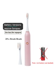 Rechargeable Electric Toothbrush Black White Sonic Oral Hygiene Toothbrush IPX7 Waterproof With Brush Head Replacement Gift