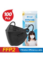 FFP2 Mascara Ninos Mascarilla FPP2 Homolucada KN95 Masks Disposable Face Mask Kids Health 6-12old FFP2Mask Certified