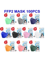 FFP2 Mascara Ninos Mascarilla FPP2 Homolucada KN95 Masks Disposable Face Mask Kids Health 6-12old FFP2Mask Certified